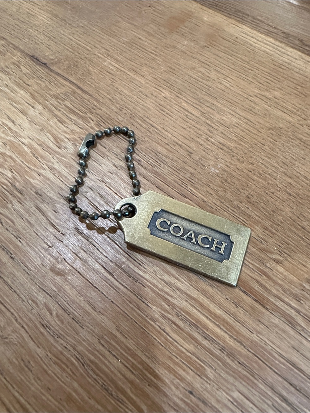 Coach Brass Tag Keychain - Gold and Antique Brass
